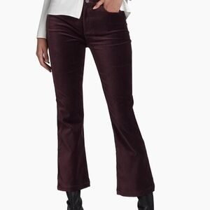 Paige Claudine Flared Velvet Pants Black Cherry